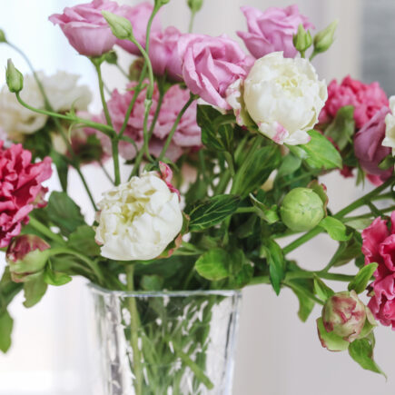 Bouquet of cold porcelain flowers