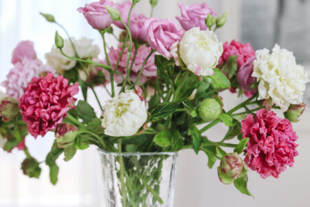 Bouquet of cold porcelain flowers